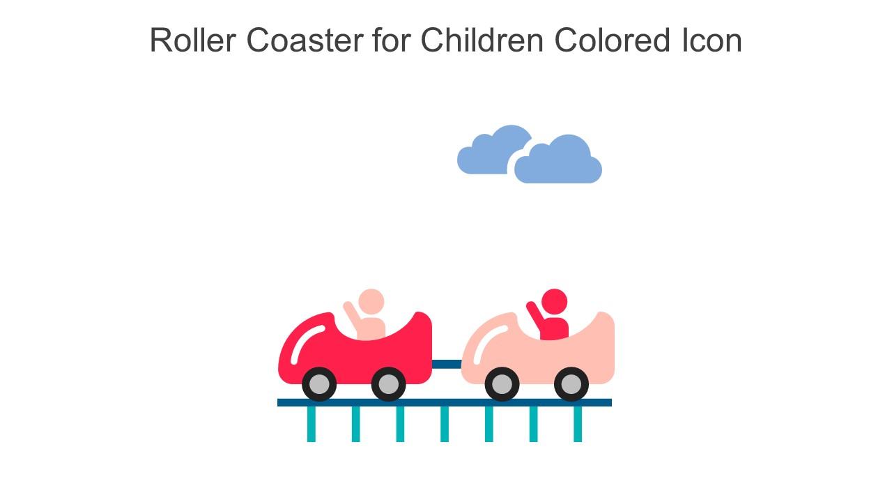 Roller coaster for children colored icon in powerpoint pptx png and editable eps format