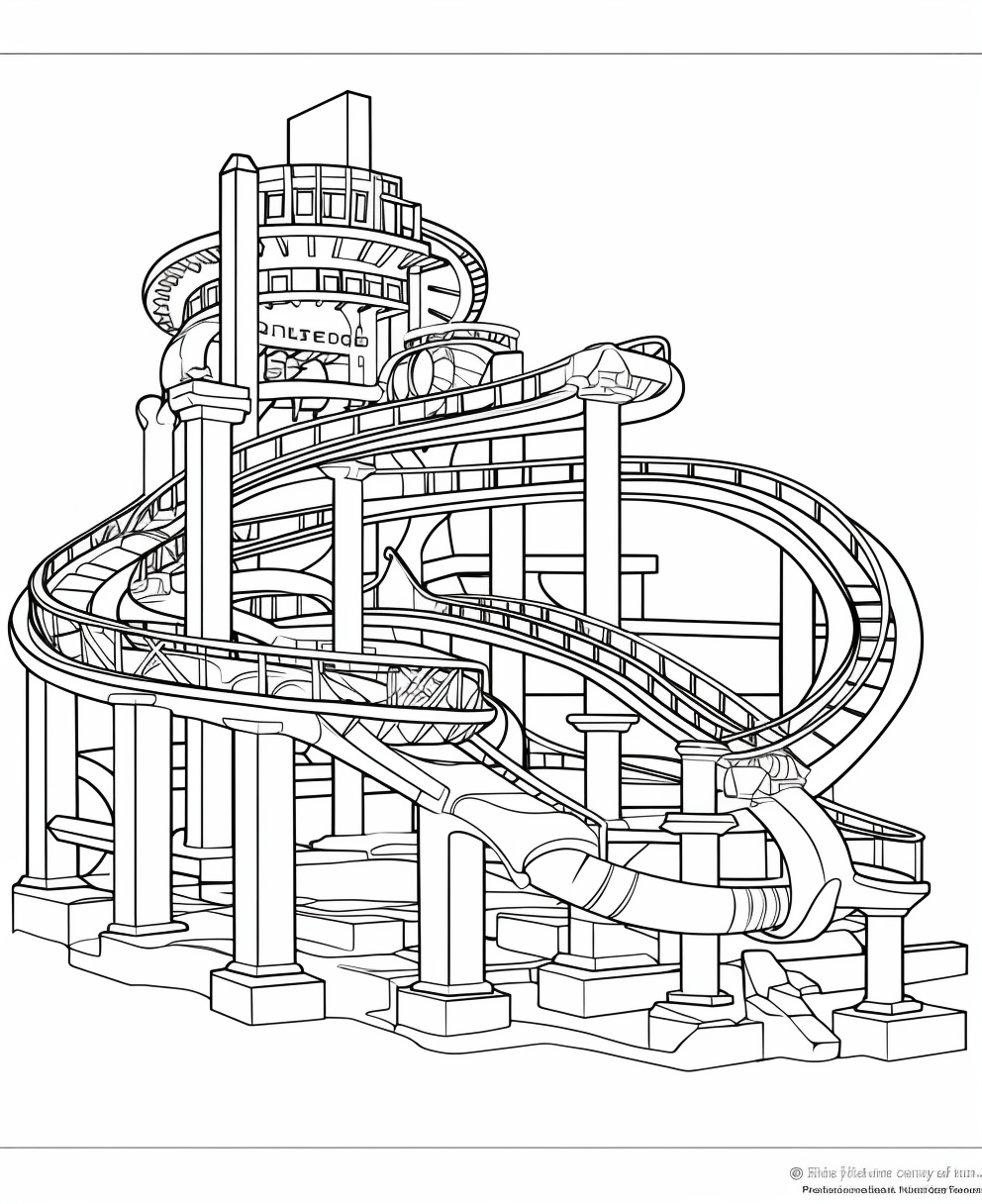 Rollercoaster coloring books for children coloring pages