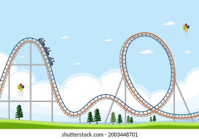 Roller coaster vector art graphics