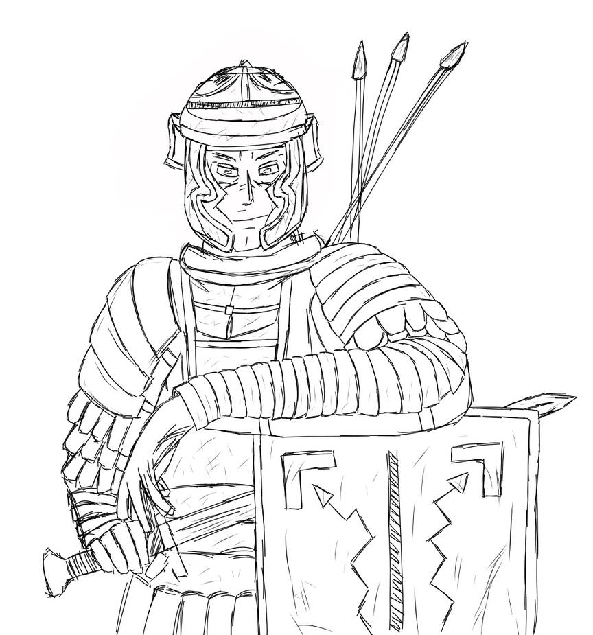 Roman soldier after successful battle by alextronis on