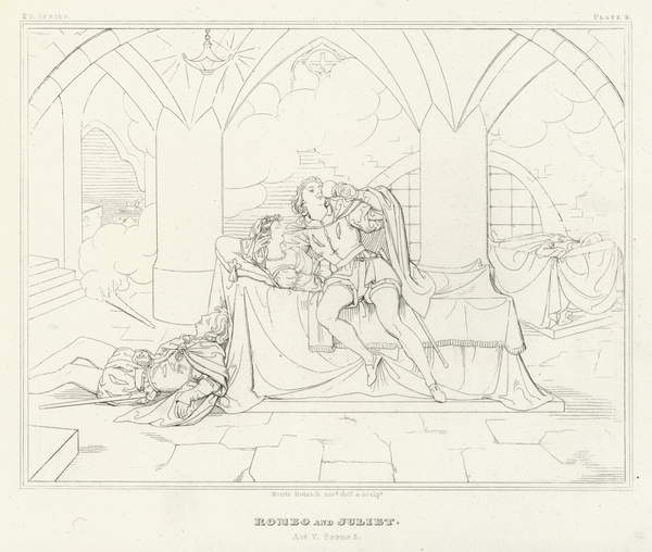 Romeo and jult act v scene engraving