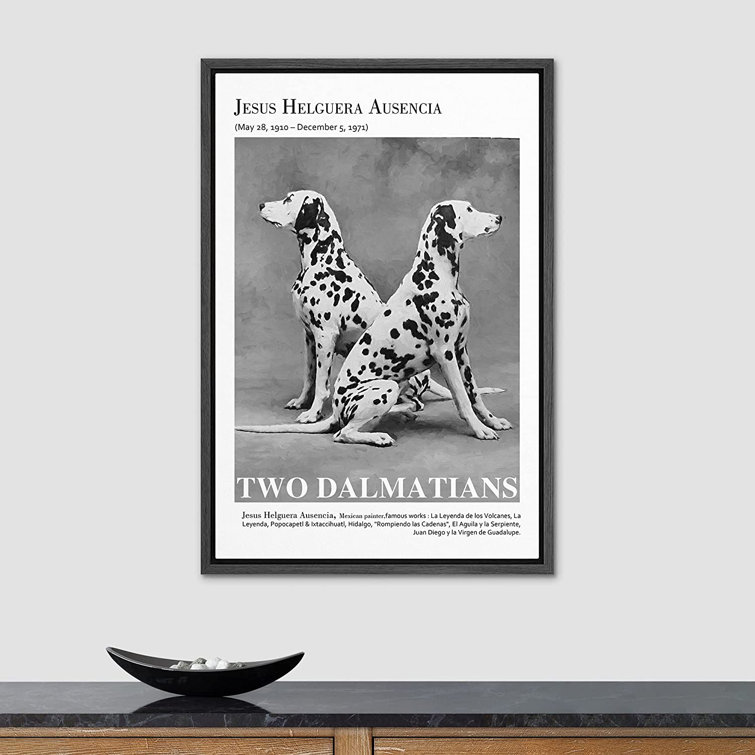 Signleader dalmatian dogs framed on canvas by jesus helguera ausencia illustration
