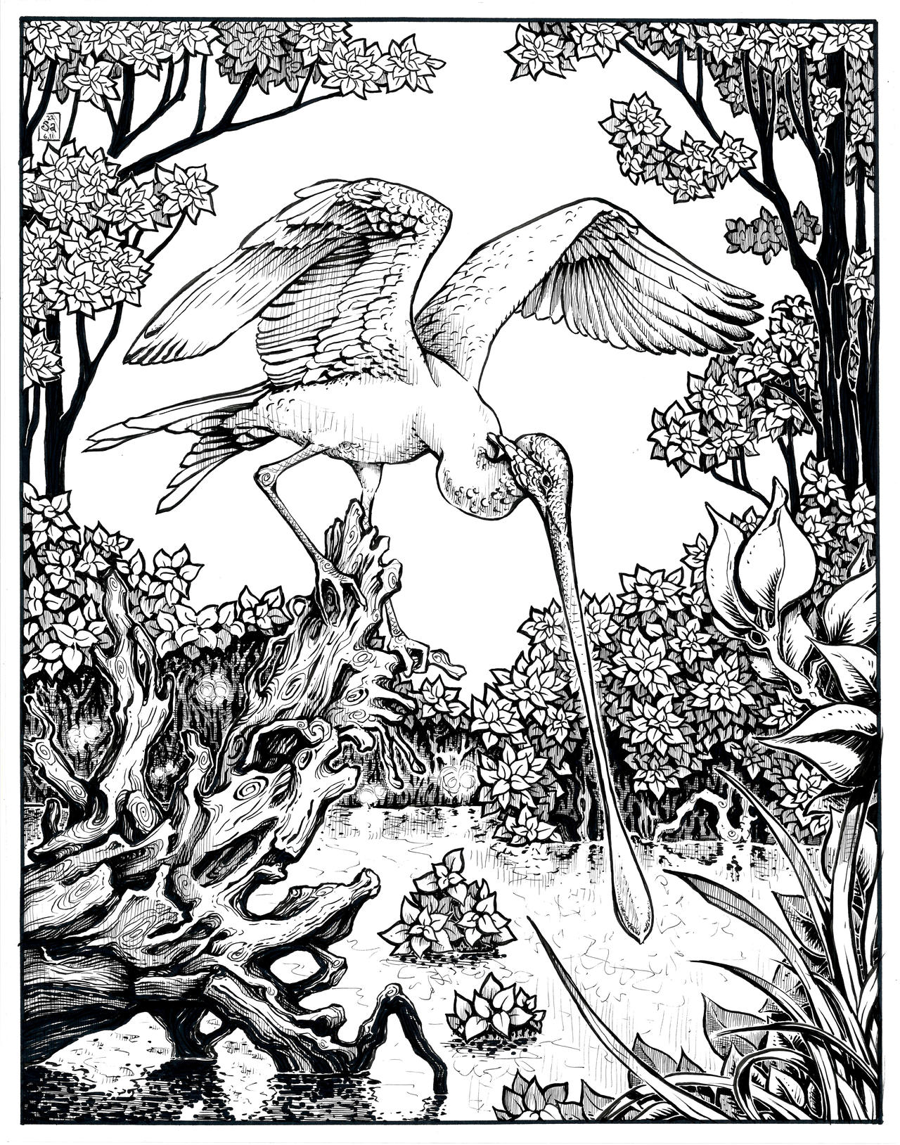 Frankenbird spoonbill x swordbill by veronrishka on
