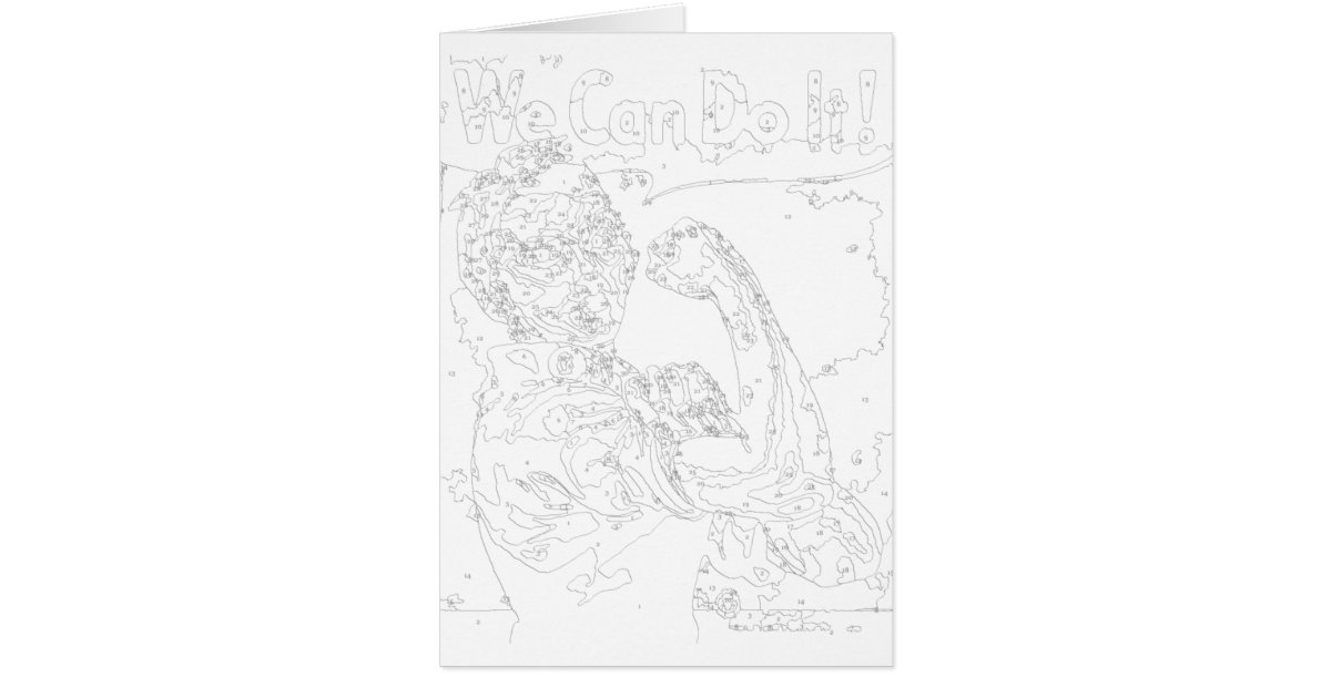 Paint by numbers card rosie the riveter