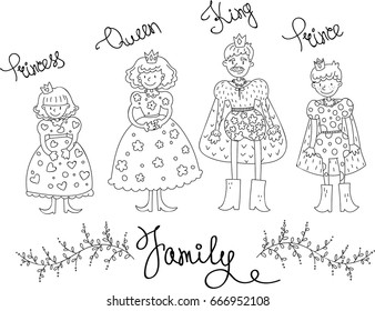 Vector illustration royal familyfalse characters king stock vector royalty free