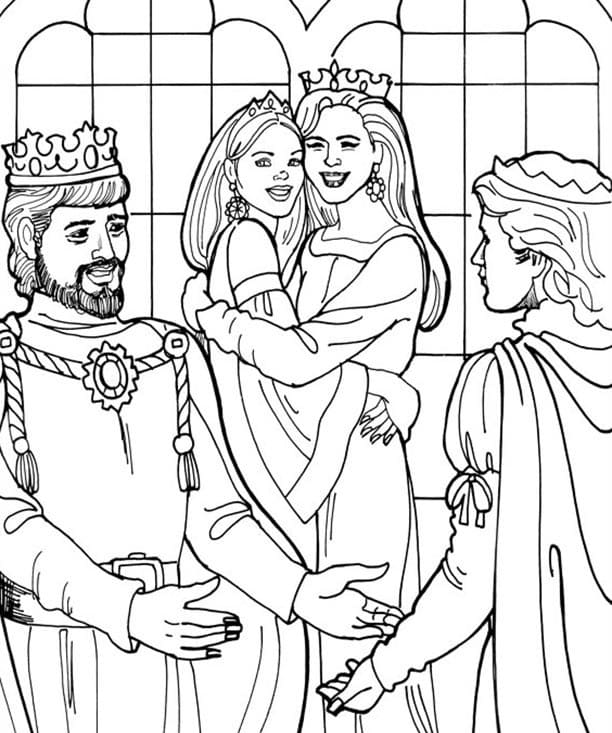 Princess leonora family coloring page