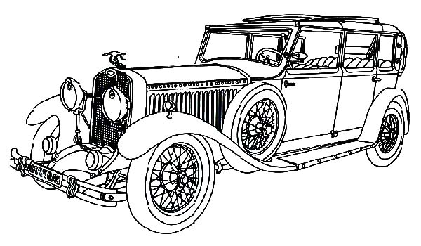 Royal family classic car coloring pages