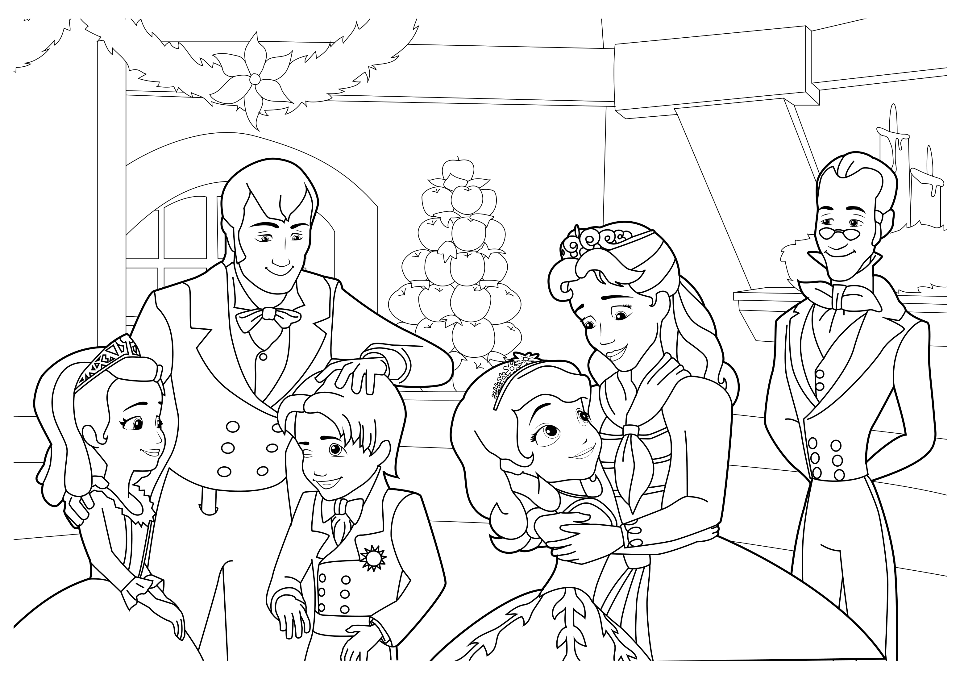 Coloring pages sofia the first the royal family print free