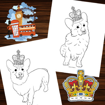 Royal corgis coloring pages