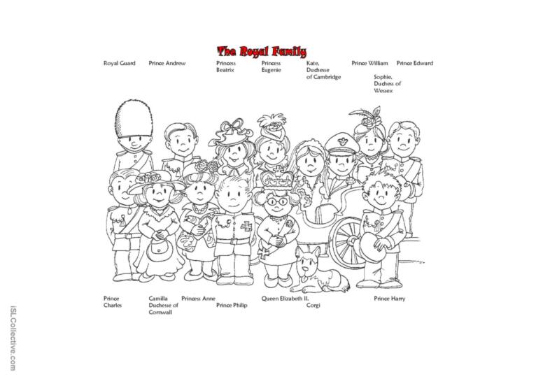 The royal family glish esl worksheets pdf doc
