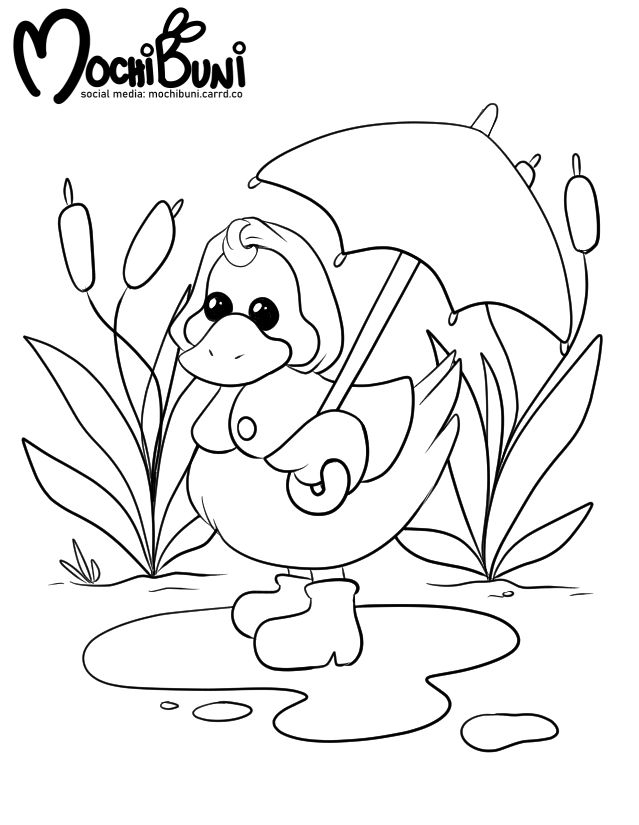 Raincoat duck coloring page by mochibuni on