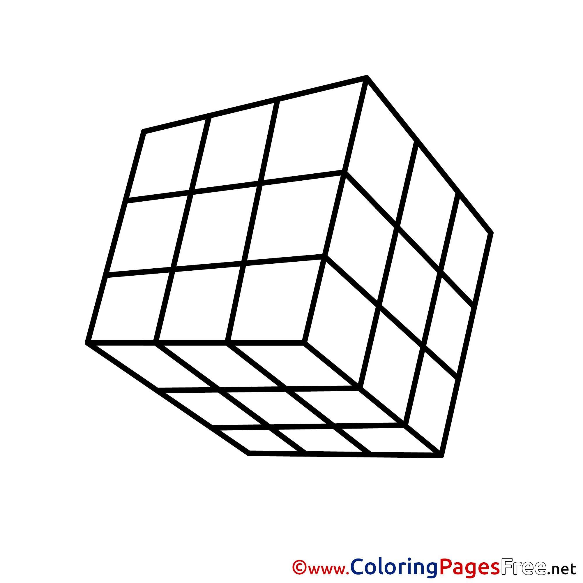 Rubiks cube for kids printable colouring page