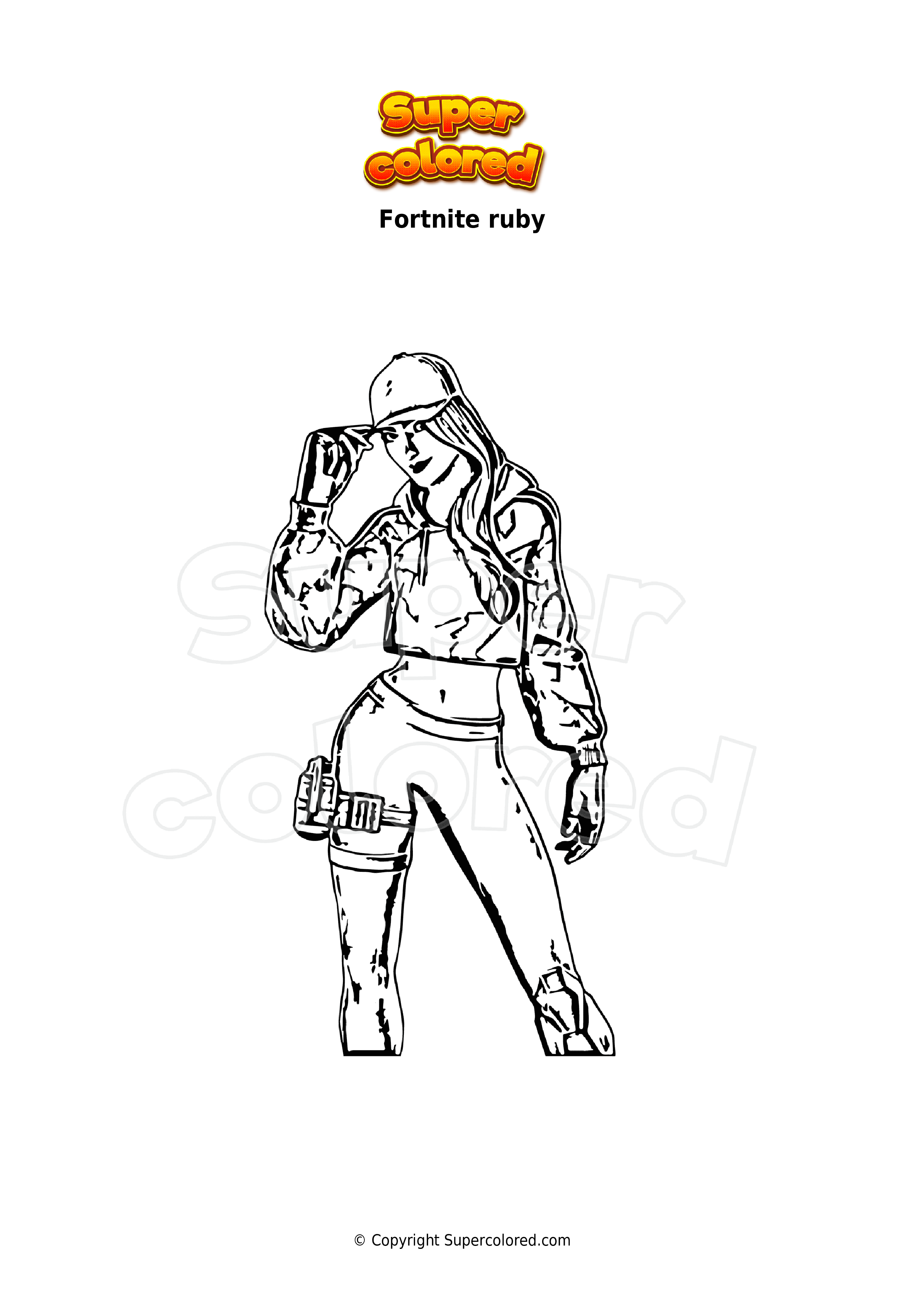 Coloring page fortnite ruby