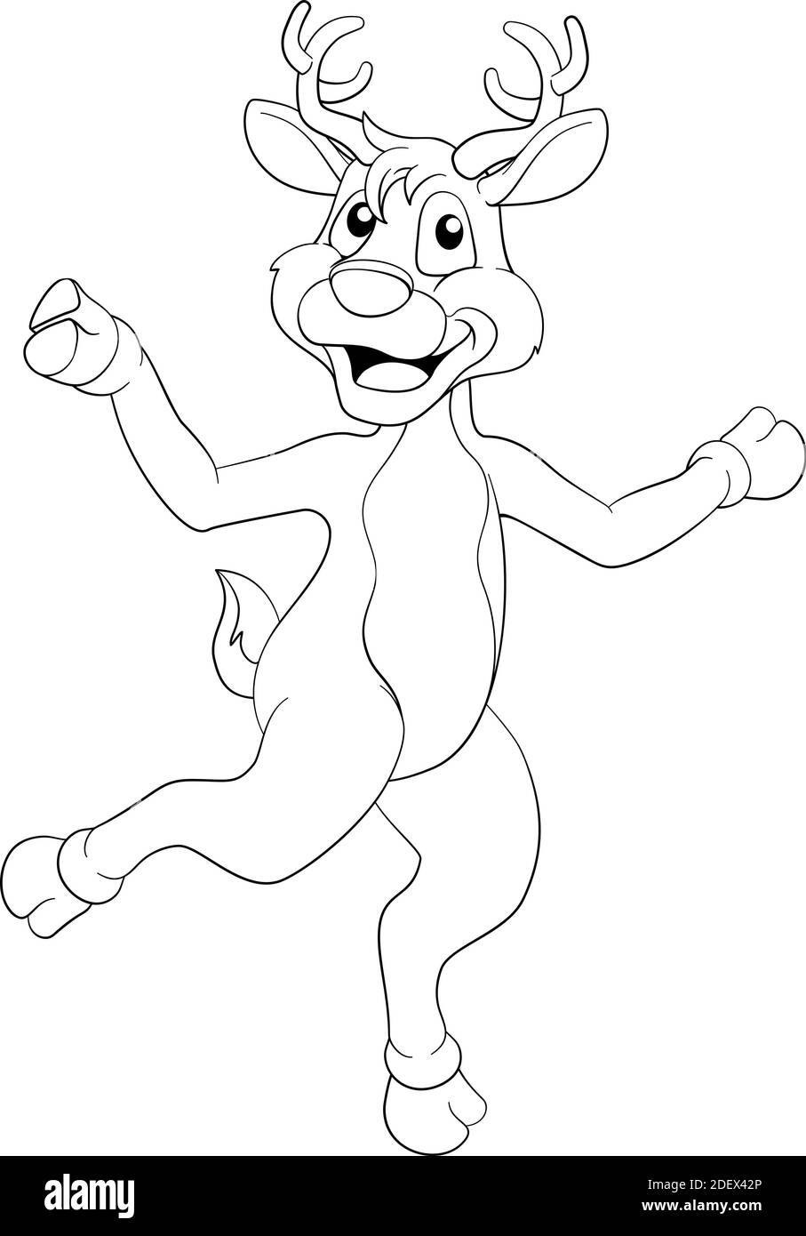 Reindeer cartoon black and white stock photos images