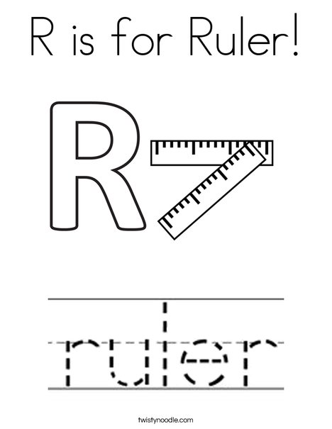 R is for ruler coloring page