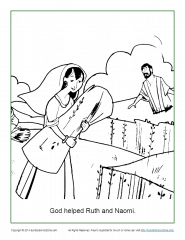 God helped ruth and naomi coloring page