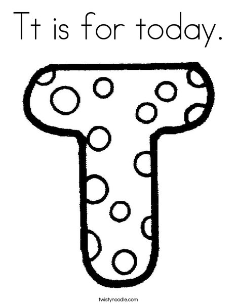 Tt is for today coloring page