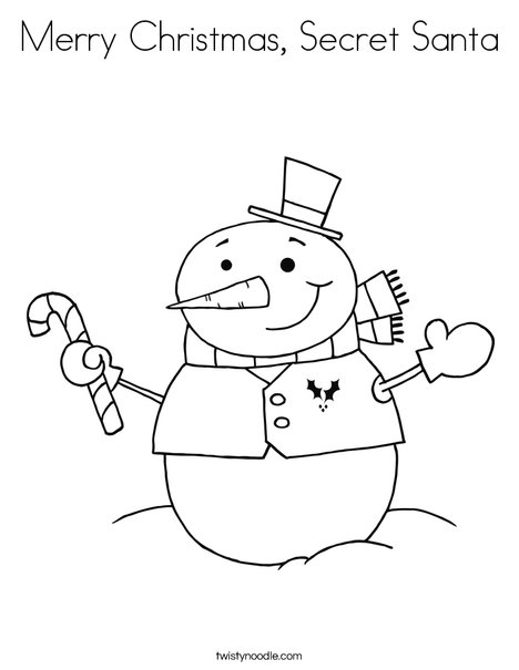 Merry christmas secret santa coloring page