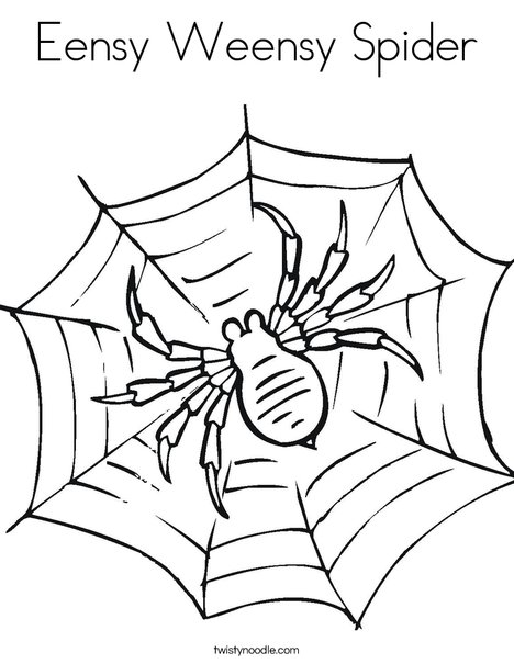 Eensy weensy spider coloring page