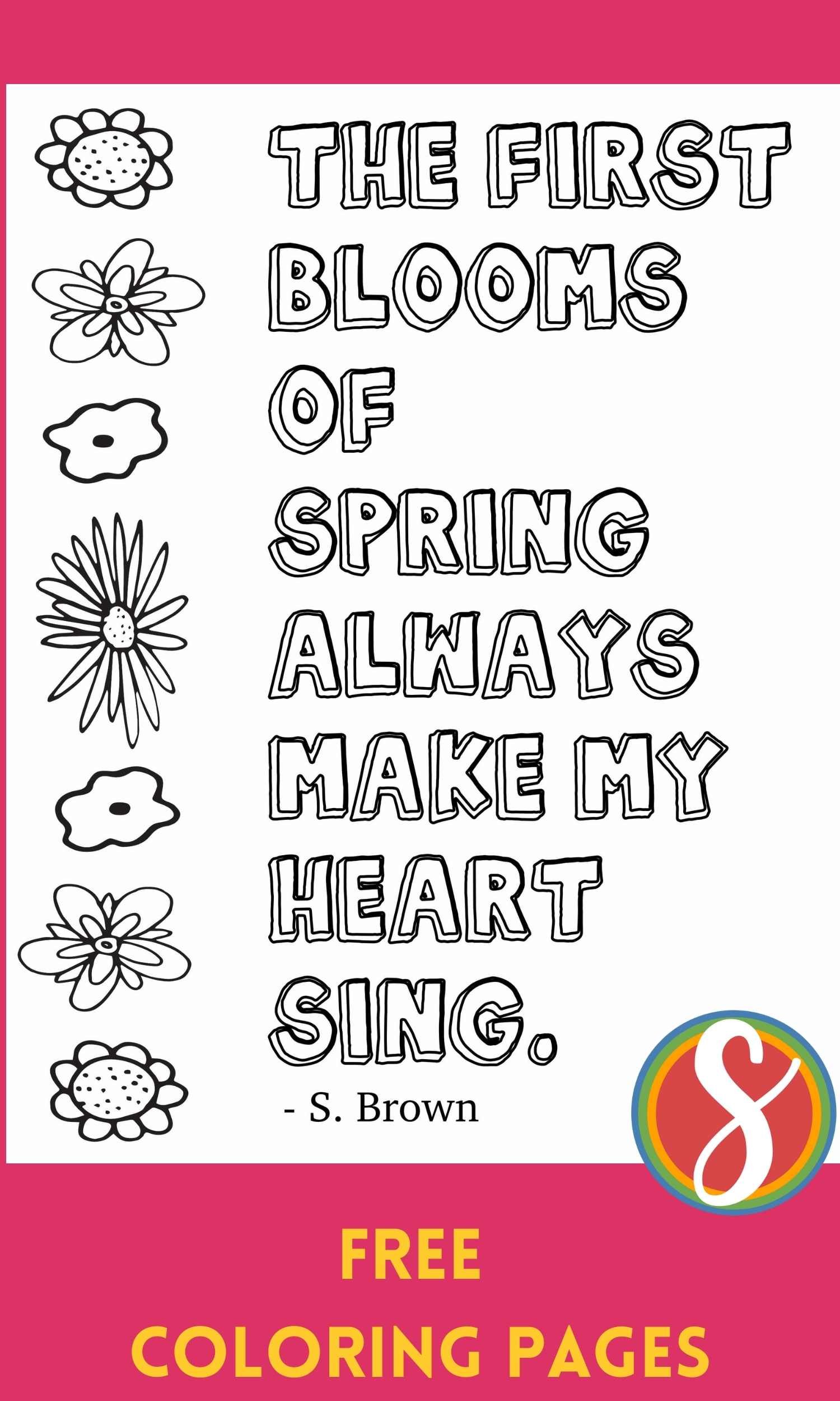 Free spring coloring pages â stevie doodles