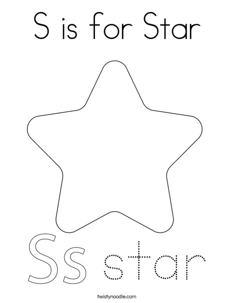 S is for star coloring page