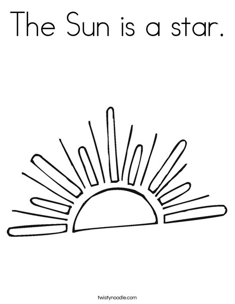 The sun is a star coloring page