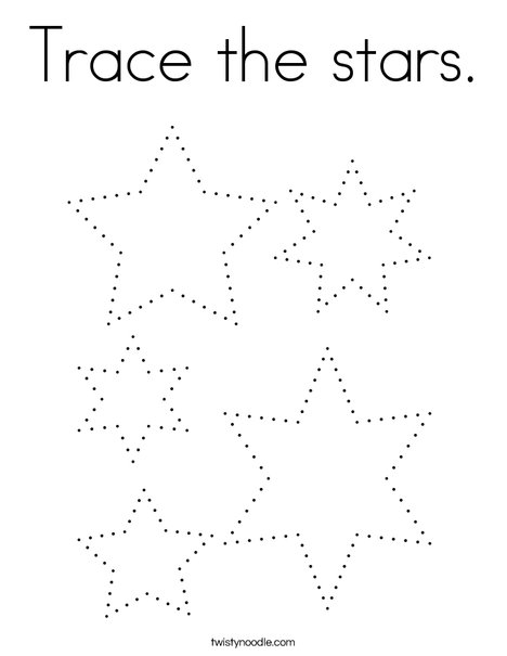 Trace the stars coloring page
