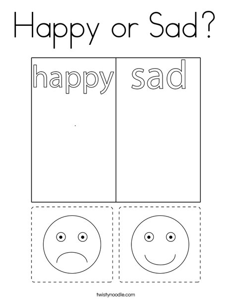 Happy or sad coloring page