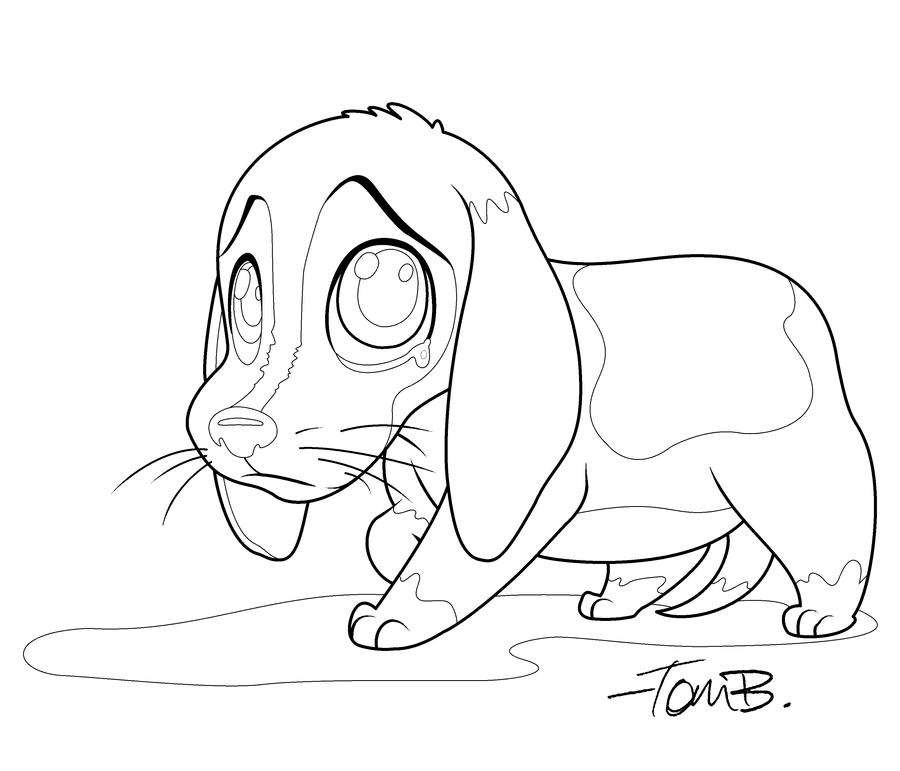Sad beagle coloring page by kilowatts on