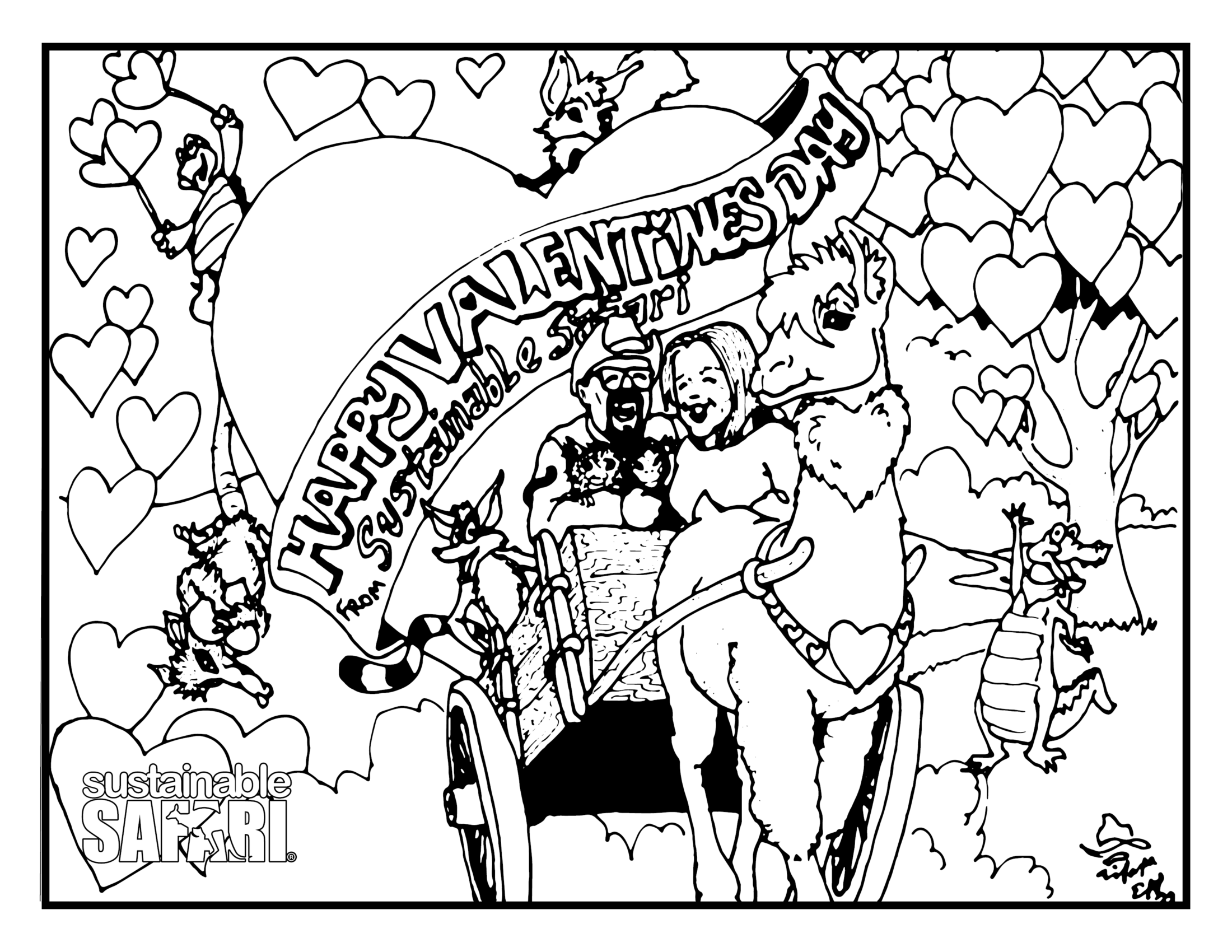 Coloring pages by sustainable safari