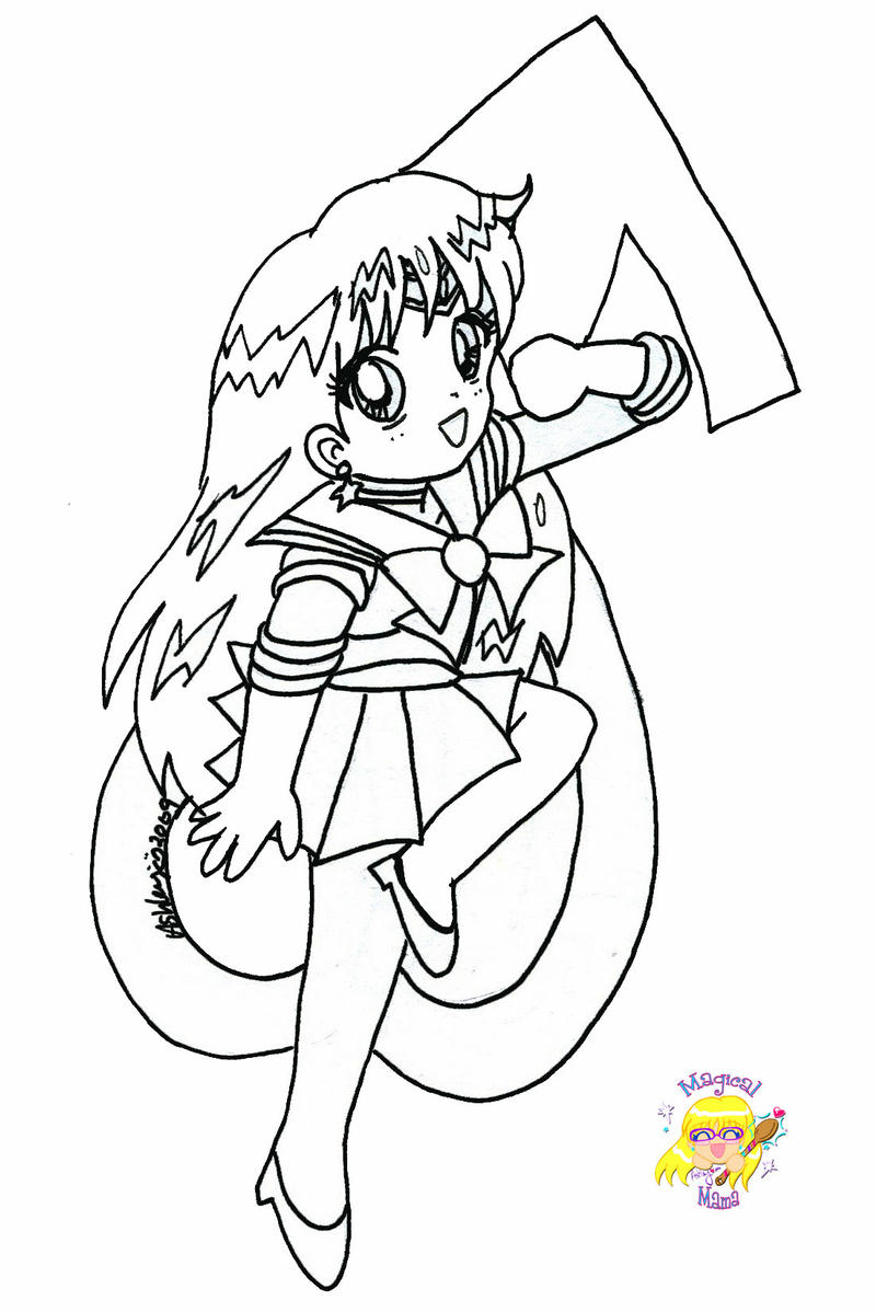 Chibi sailor mars coloring page by yuni