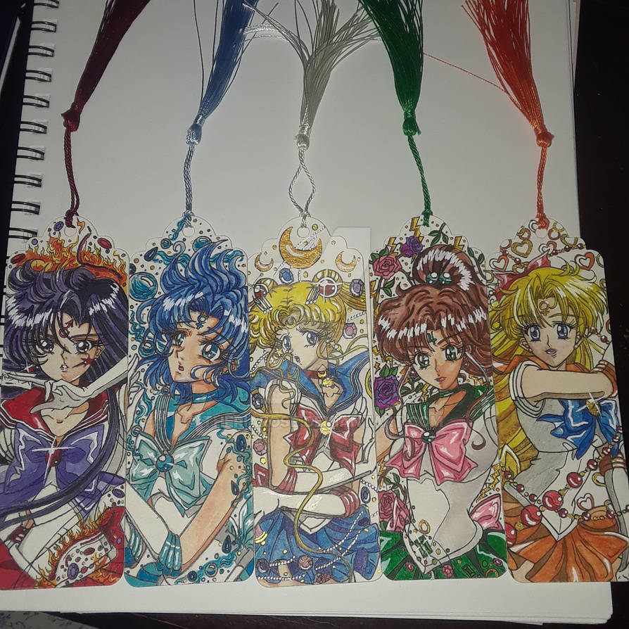 Sailor moon water color bookmarks by theriarose on