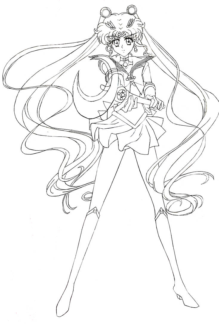 Sailor moon in crystal version lineart by misslily on