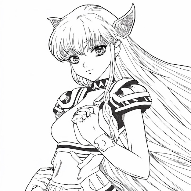 Premium ai image gianluigi sailor moon coloring page anime girl black and white