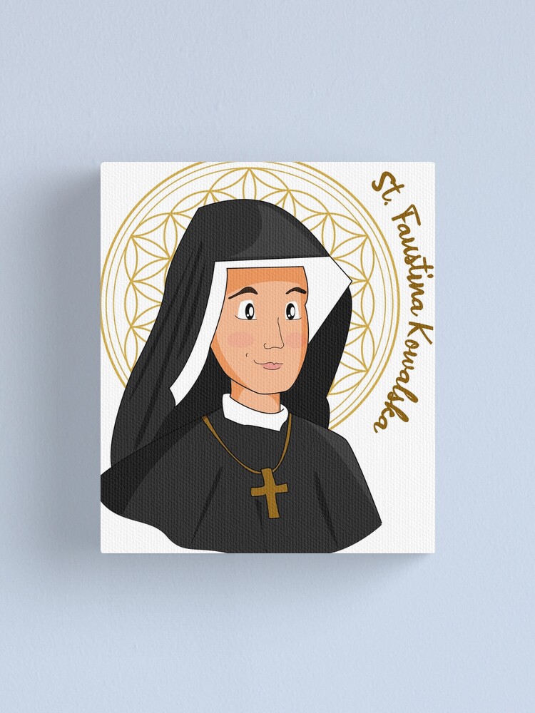 Saint faustina kowalska canvas print for sale by chapterandmirth