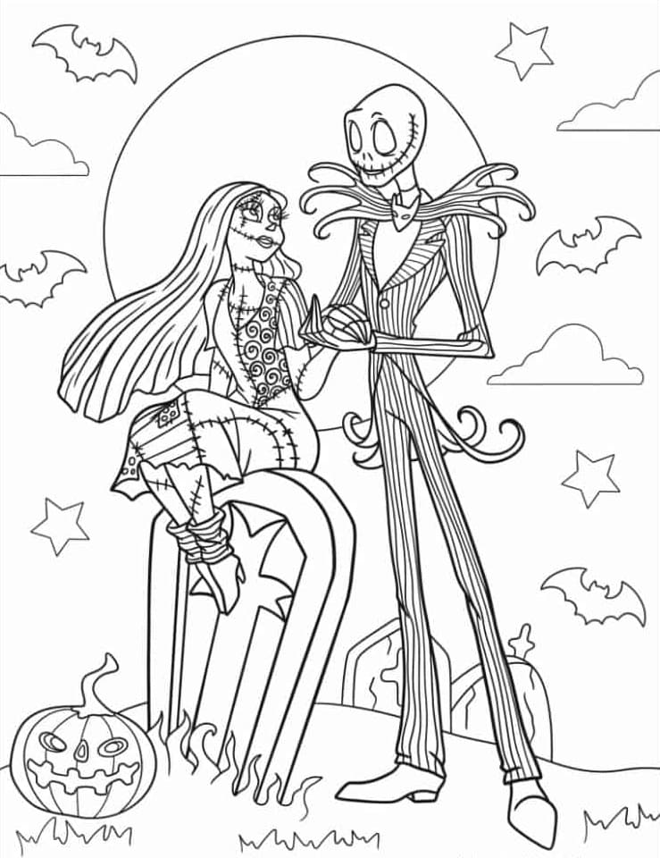 Jack skellington coloring pages