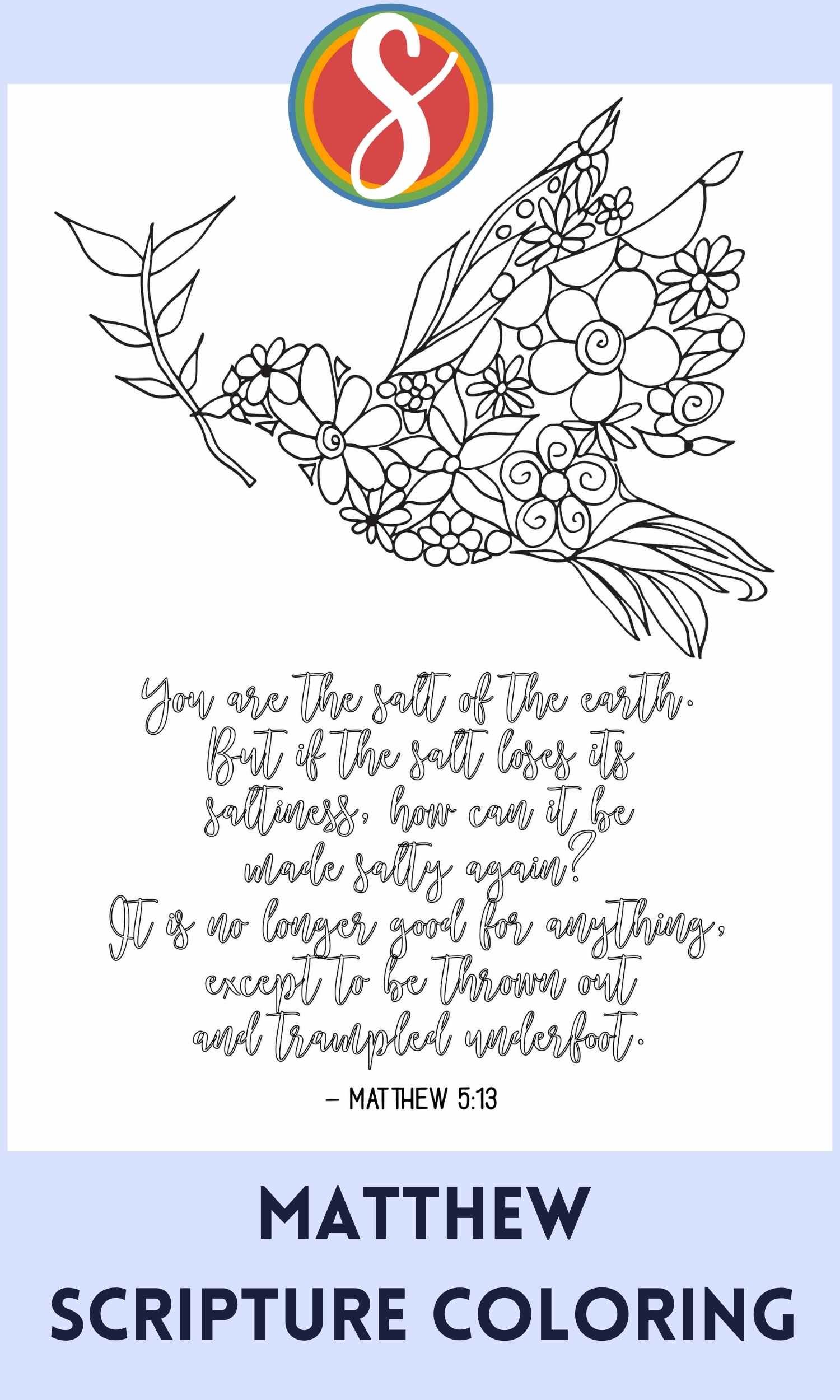 Free matthew scripture coloring pages â stevie doodles