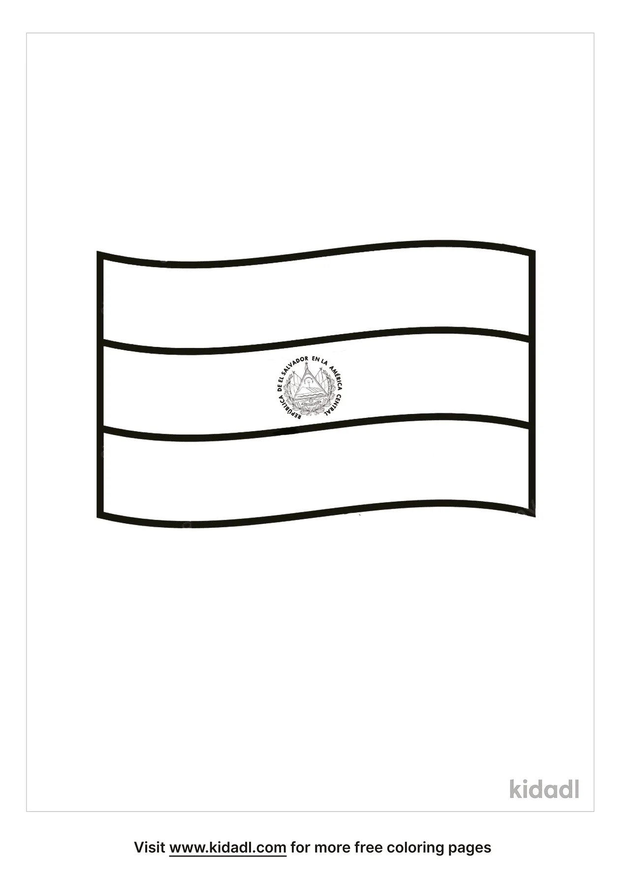 Free el salvador flag coloring page coloring page printables