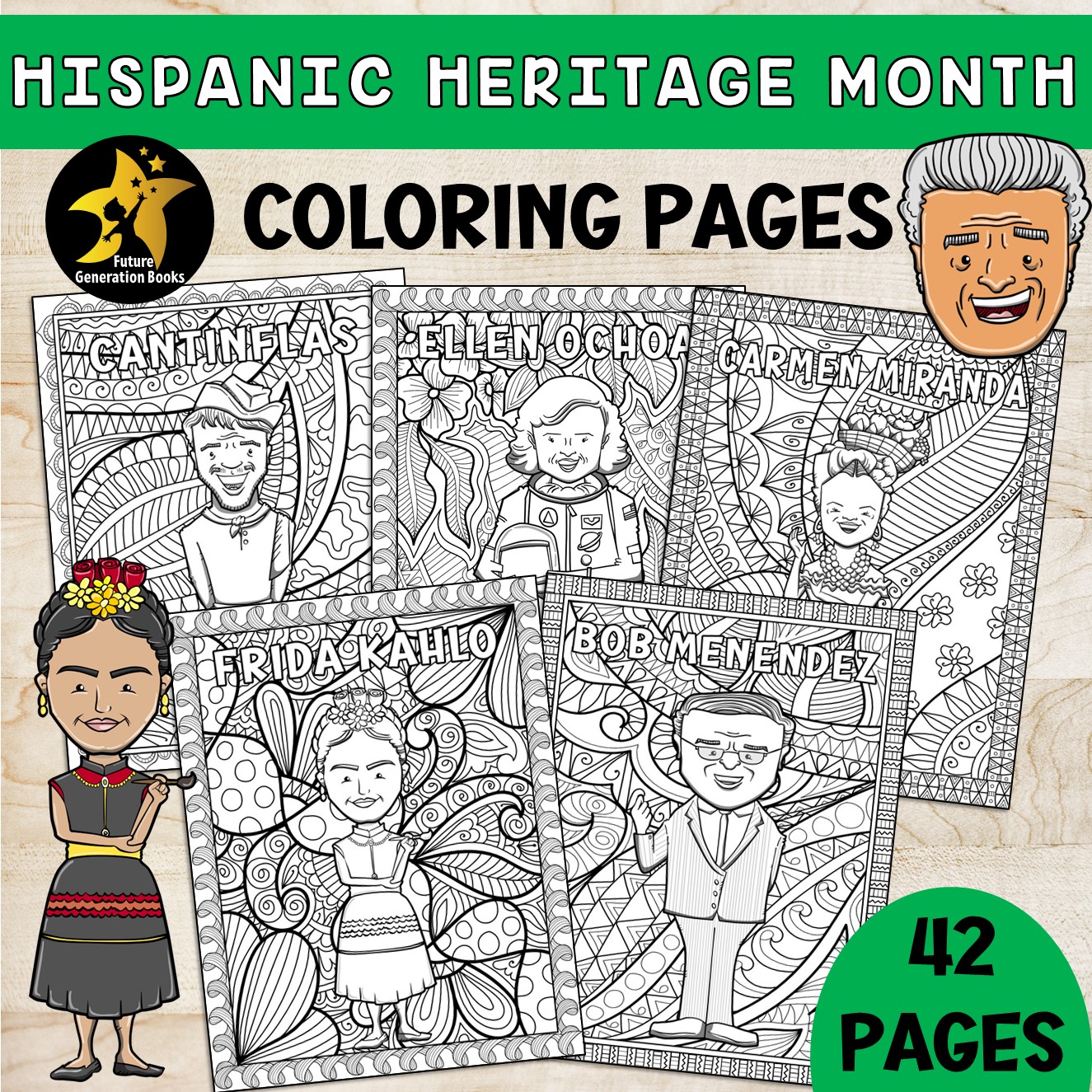 Hispanic heritage month bulletin board coloring pages word search bundle made by teachers