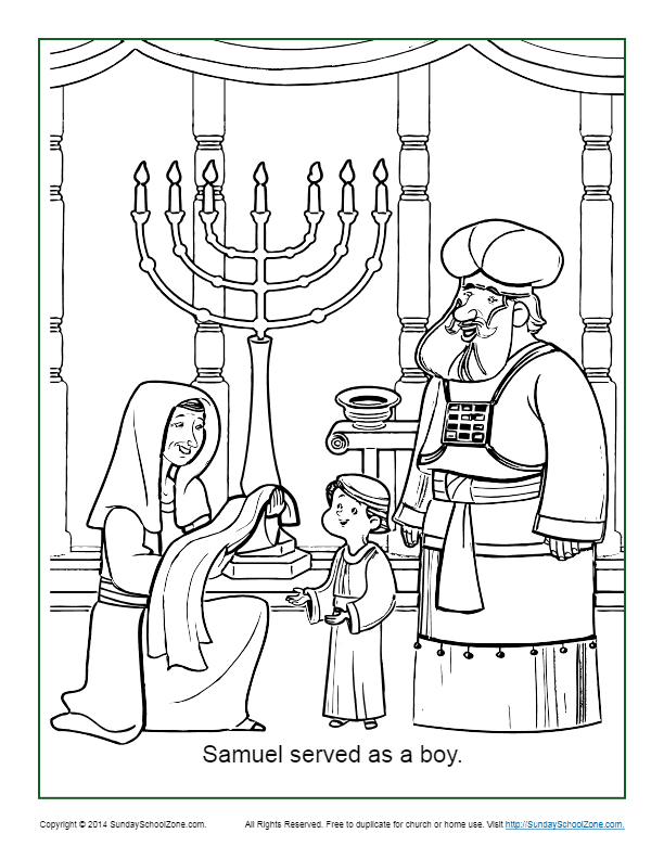Samuel served as a boy coloring page