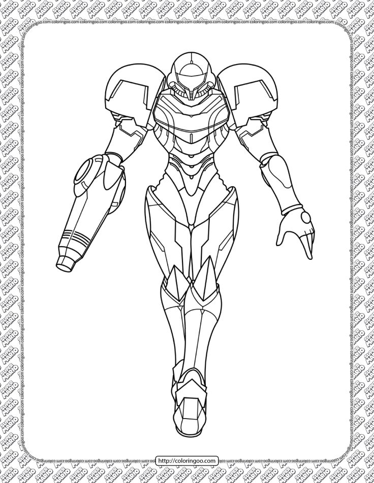 Printable samus aran coloring page super mario coloring pages coloring pages samus aran