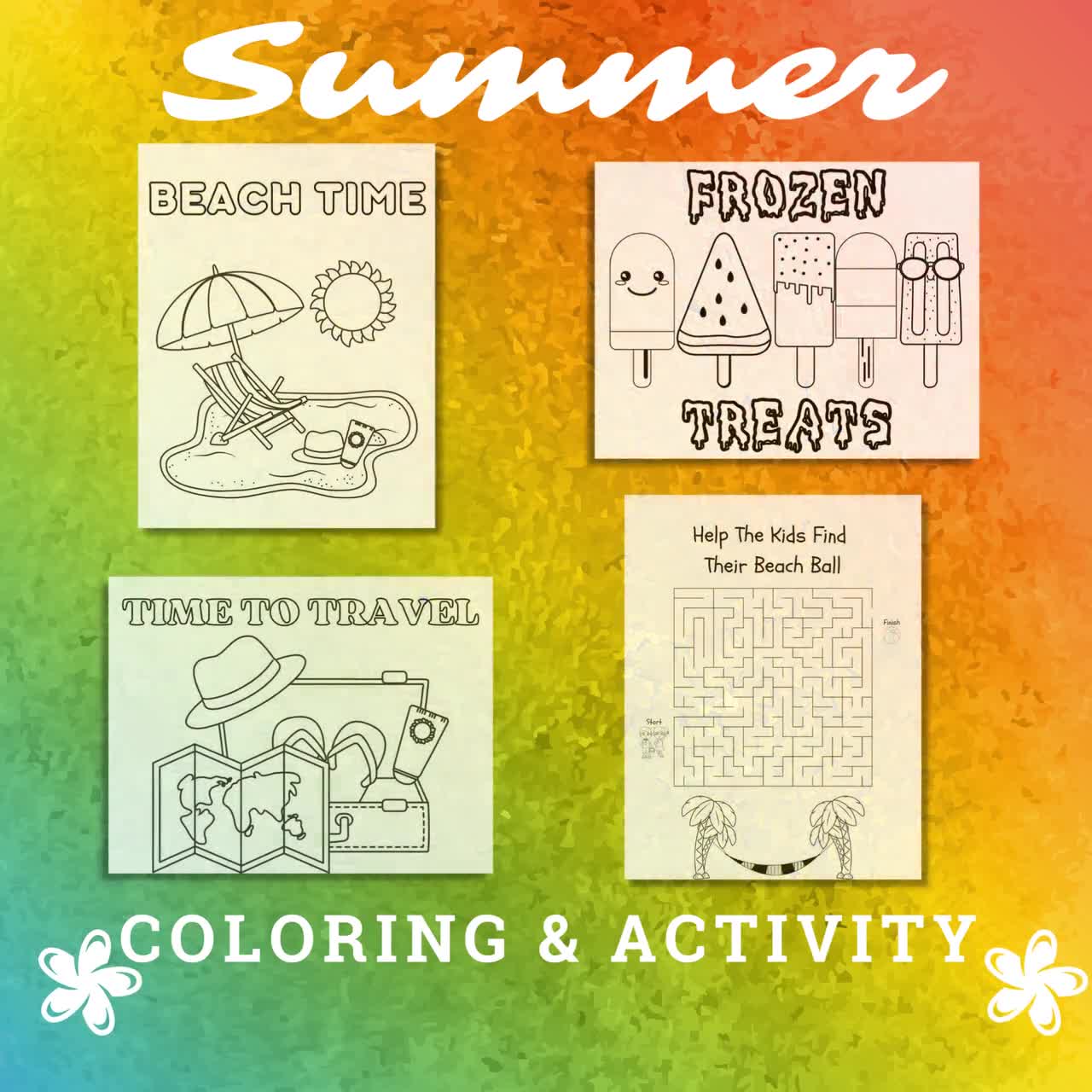 Word search summer summer bucket list printable summer coloring activity pages summer coloring page maze printablesschool vacation kids