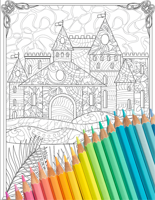 Sun sand drink in my hand coloring page