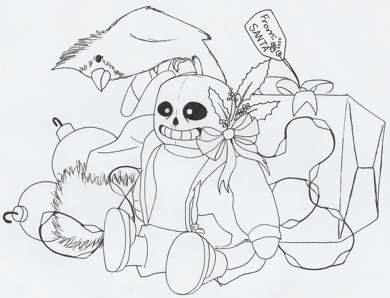 Christmas sans coloring page by queenfisher on