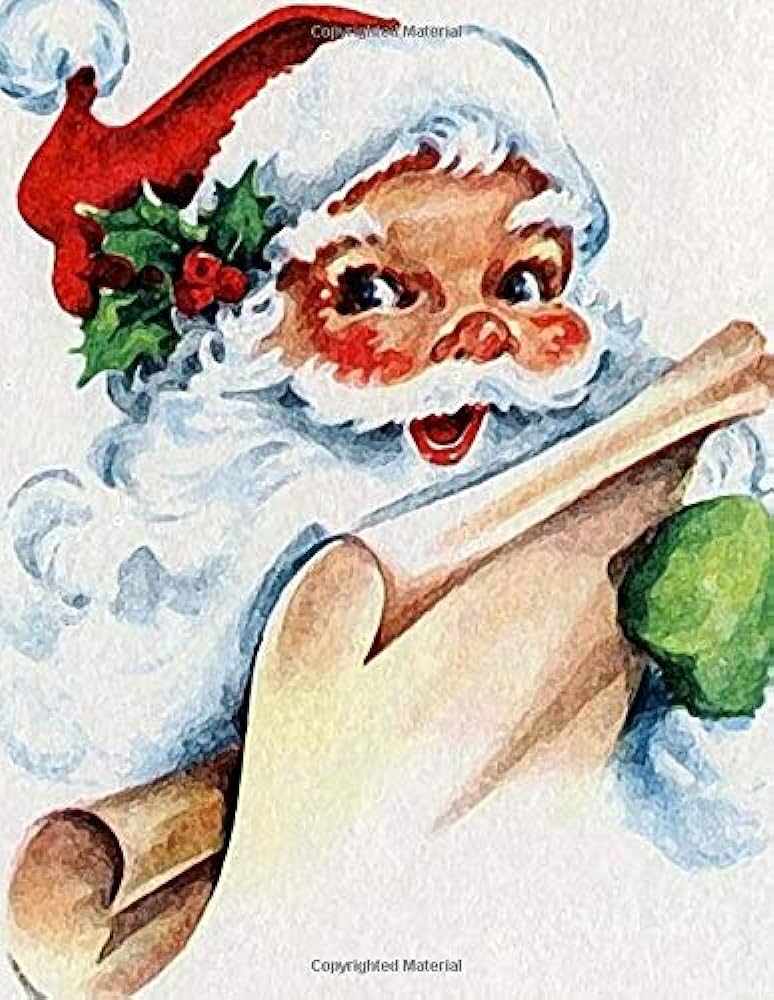 Christmas santa checking his list vintage design notebook christmas santa claus notebook journal diary log book holidays x large ruled cottage creative writing cottage creative writing books