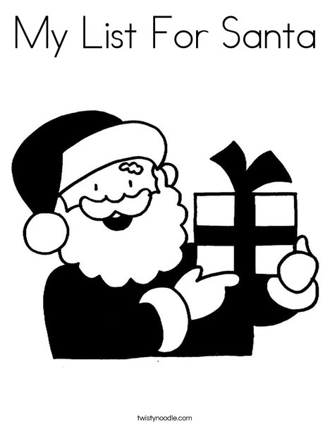 My list for santa coloring page