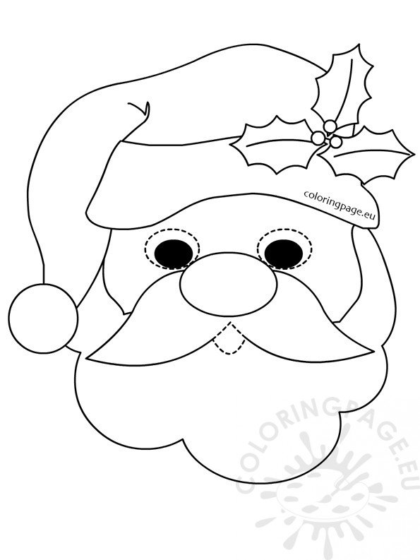 Santa claus mask coloring page