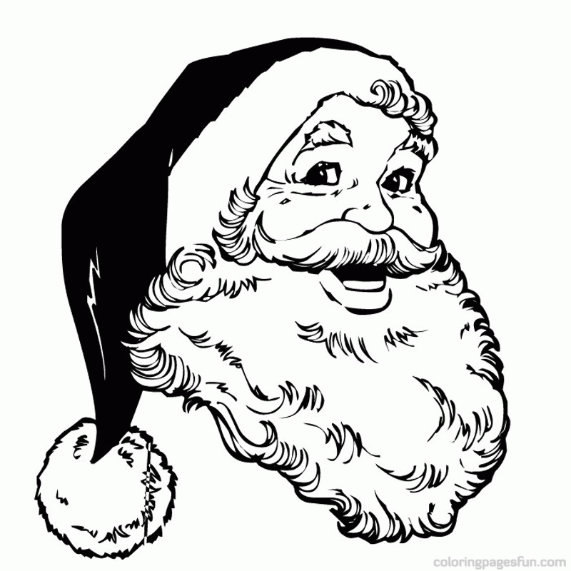 Santa claus face coloring pages printable for free download