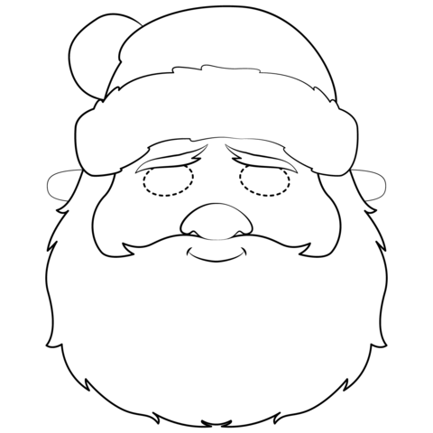 Father christmas mask coloring page free printable coloring pages