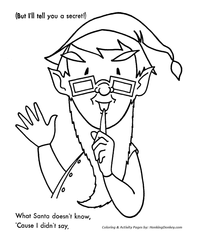 Santas helpers coloring pages